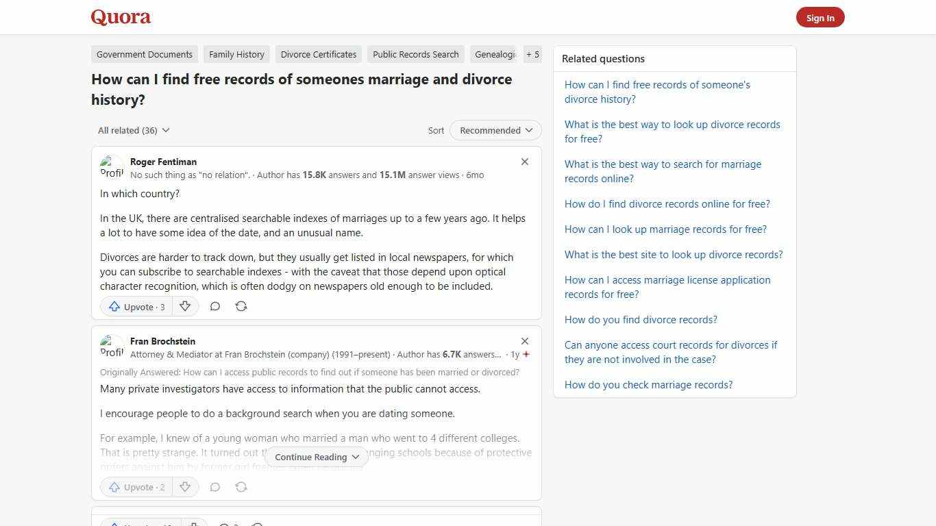 How to find free records of someones marriage and divorce history - Quora